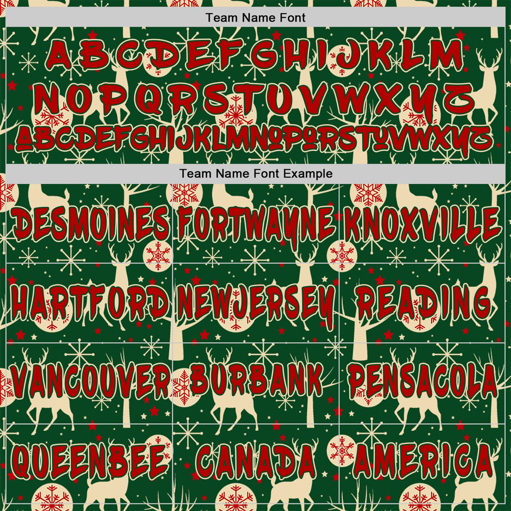 Custom Green Red-Cream Ugly Christmas Sweater Reindeer Pullover Sweatshirt Hoodie