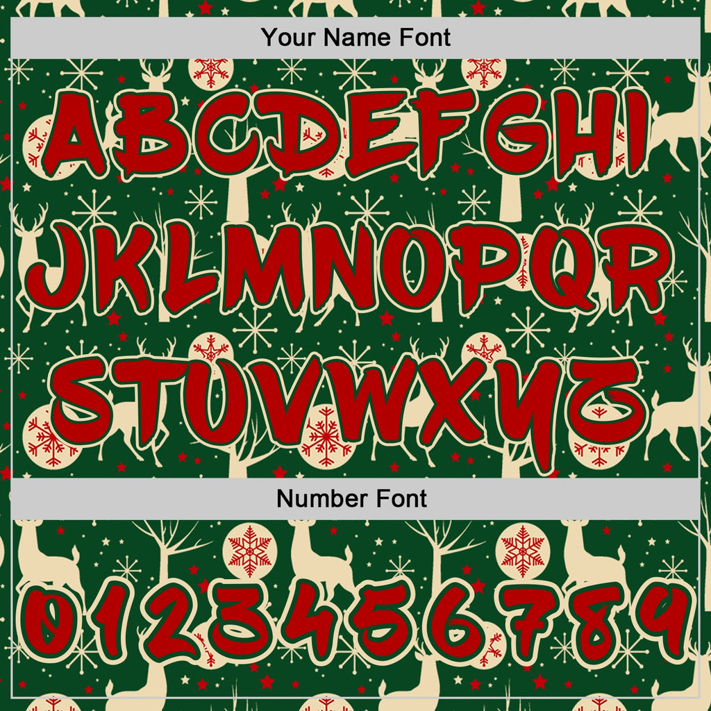 Custom Green Red-Cream Ugly Christmas Sweater Reindeer Pullover Sweatshirt Hoodie