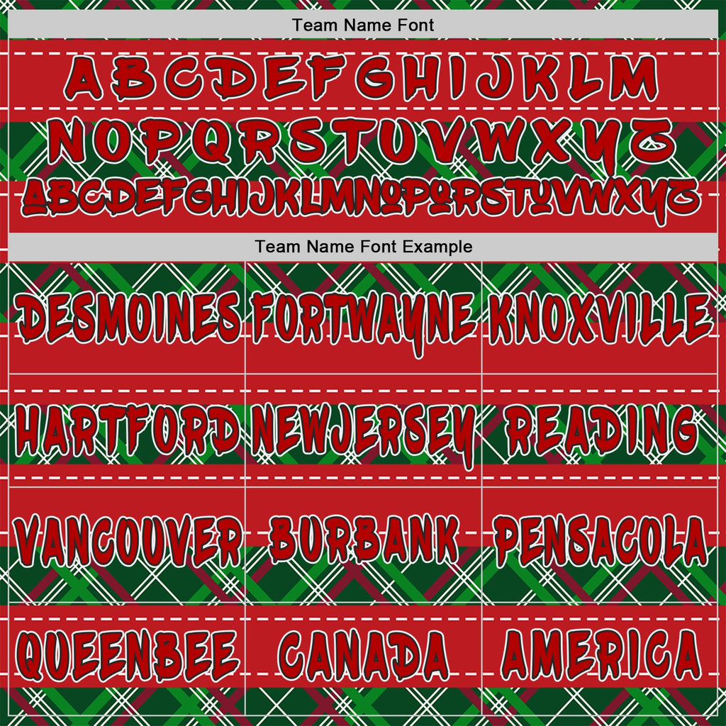Custom Red Green Black-White Christmas Plaid Checkered Pattern Pullover Sweatshirt Hoodie