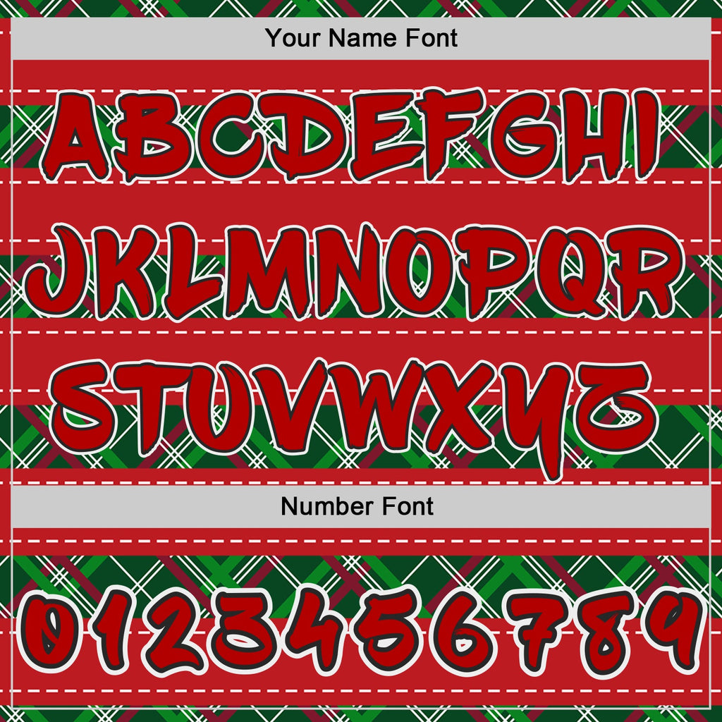 Custom Red Green Black-White Christmas Plaid Checkered Pattern Pullover Sweatshirt Hoodie