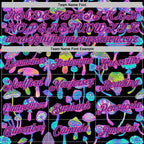 Custom Stitched Black Purple-Pink Magic Mushrooms Psychedelic Hallucination 3D Pattern Pullover Sweatshirt Hoodie