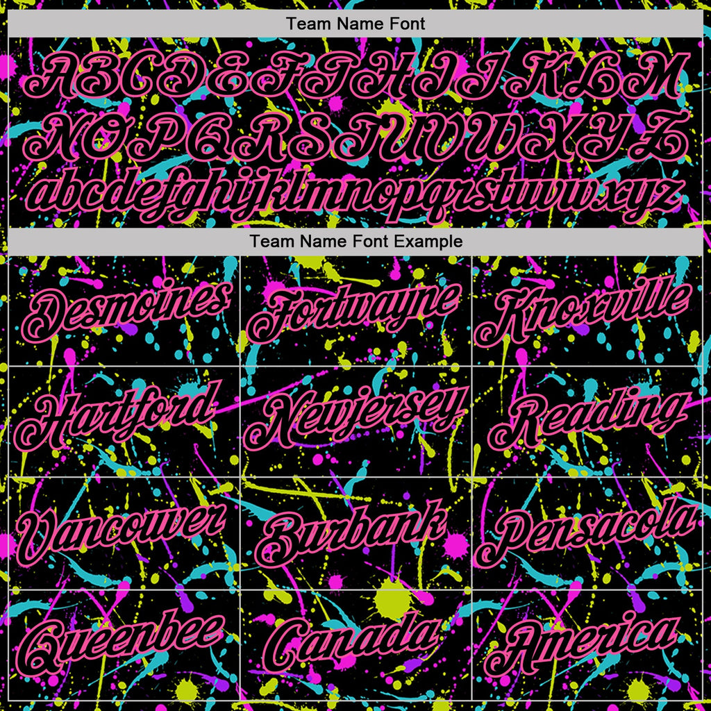 Custom Stitched Graffiti Pattern Black-Pink Neon Splatter Pullover Sweatshirt Hoodie