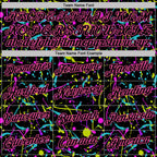 Custom Stitched Graffiti Pattern Black-Pink Neon Splatter Pullover Sweatshirt Hoodie