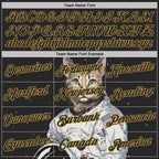 Custom Stitched Black-Old Gold Cat Astronaut Space Galaxy 3D Pattern Pullover Sweatshirt Hoodie