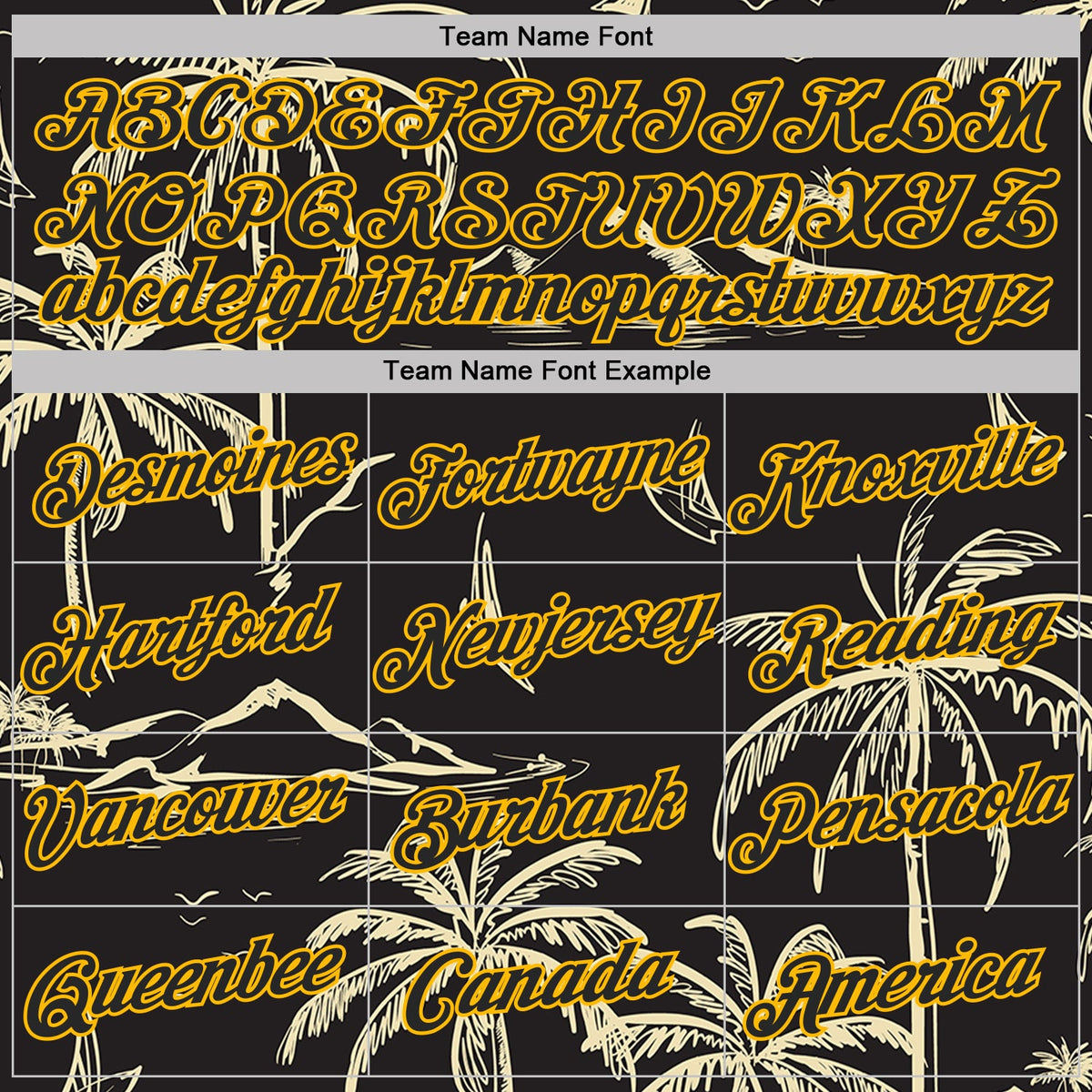 Custom Stitched Black-Gold Hawaii Palm Trees Island And Sailboat Pullover Sweatshirt Hoodie