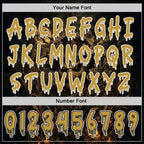 Custom Black Old Gold-White Halloween Scary Scarecrow Pullover Sweatshirt Hoodie