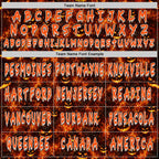 Custom Black Orange-White Halloween Flaming Pumpkins Pullover Sweatshirt Hoodie