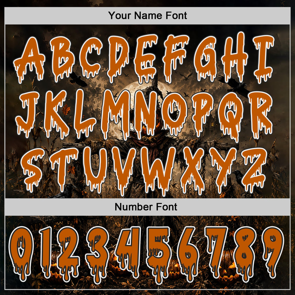 Custom Black Texas Orange-White Halloween Scary Scarecrow Pullover Sweatshirt Hoodie