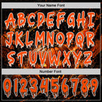 Custom Black Orange-White Halloween Flaming Pumpkin Splatter Pullover Sweatshirt Hoodie