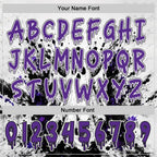 Custom Black Purple-White Spooky Halloween Ghost Splatter Pullover Sweatshirt Hoodie