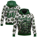 Custom  White Green-Black Christmas Creepy Elf Skulls Candles Pullover Sweatshirt Hoodie