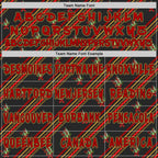 Custom  Black Red-Old Gold Christmas Diagonal Stripe Holly Berries Pullover Sweatshirt Hoodie