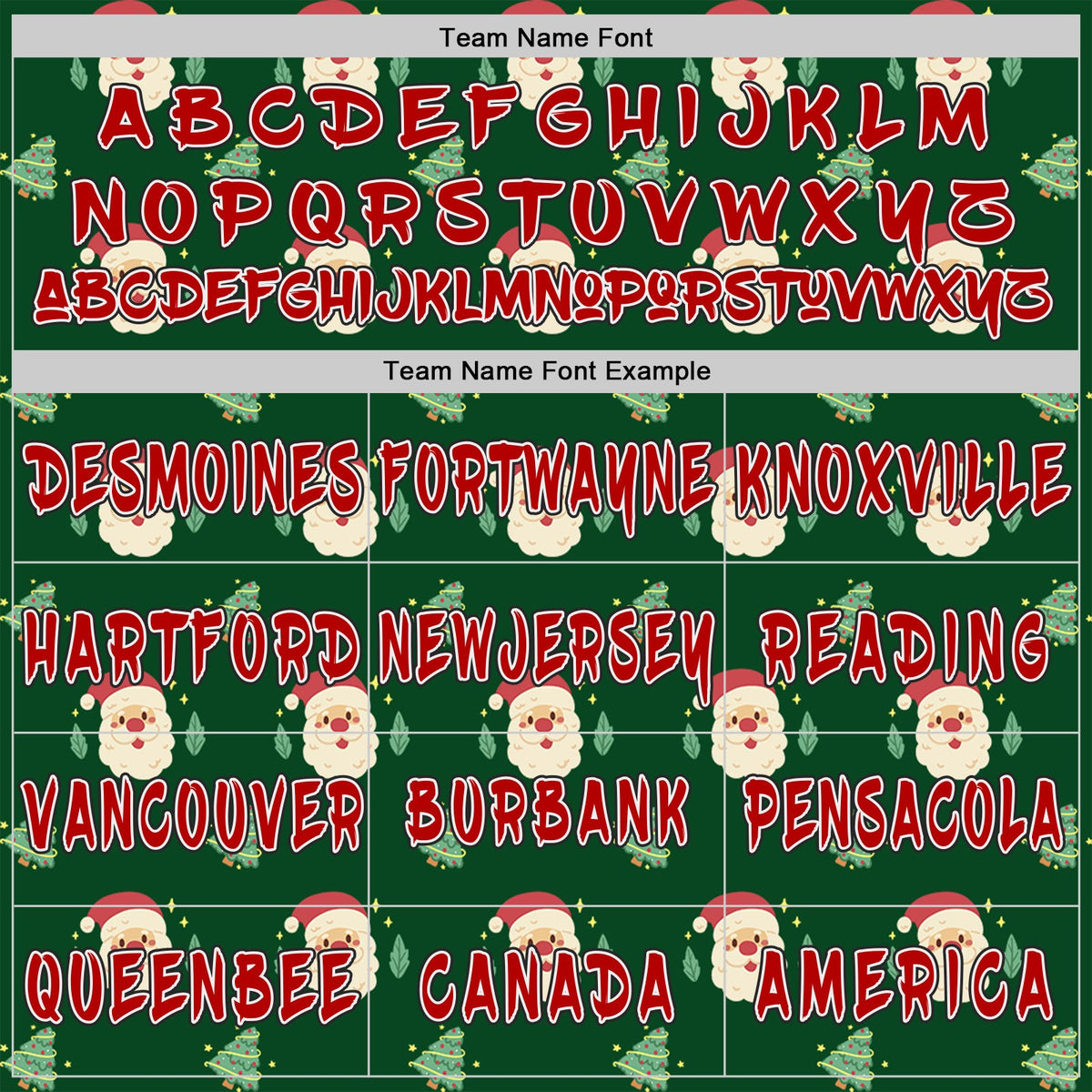 Custom  Green Red White-Black Christmas Santa Claus & Tree Pullover Sweatshirt Hoodie
