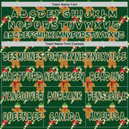 Custom  Green White-Old Gold Christmas Gingerbread & Candy Cane Pullover Sweatshirt Hoodie