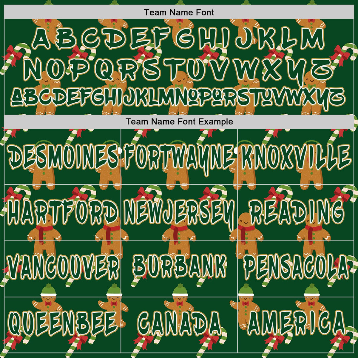 Custom  Green White-Old Gold Christmas Gingerbread & Candy Cane Pullover Sweatshirt Hoodie