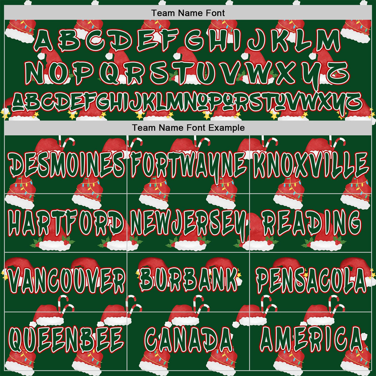 Custom  Green White-Red Christmas Santa Claus Hats Pullover Sweatshirt Hoodie