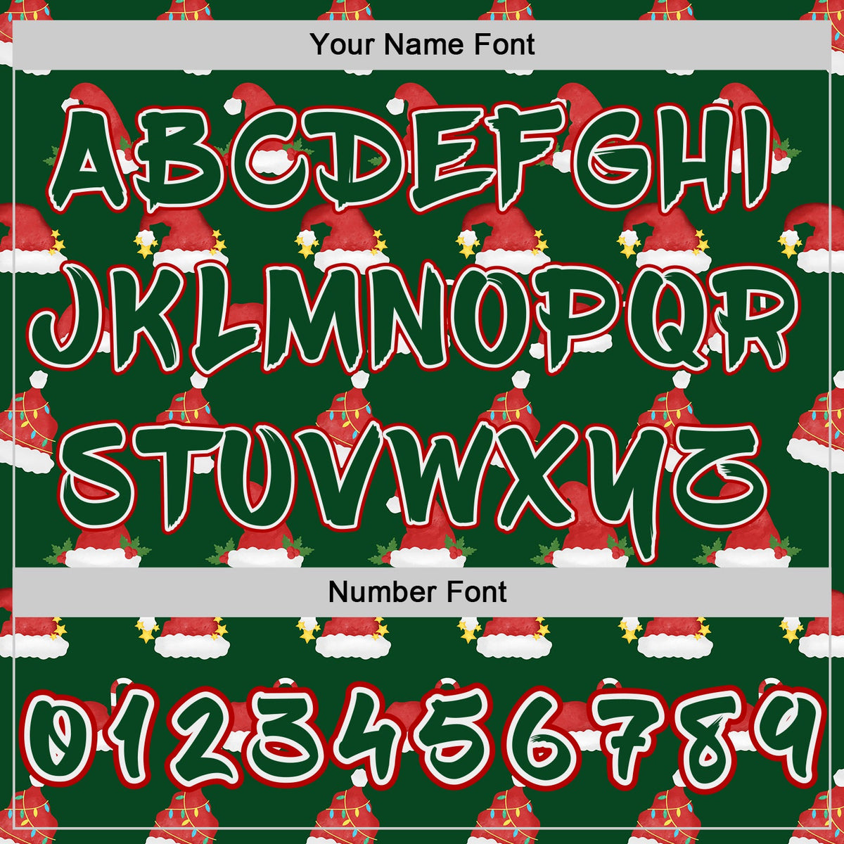 Custom  Green White-Red Christmas Santa Claus Hats Pullover Sweatshirt Hoodie
