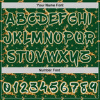 Custom  Green White-Old Gold Christmas Golden Reindeer & Snowflakes Pullover Sweatshirt Hoodie