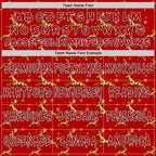 Custom  Red White-Black Christmas Golden Reindeer & Snowflakes Pullover Sweatshirt Hoodie
