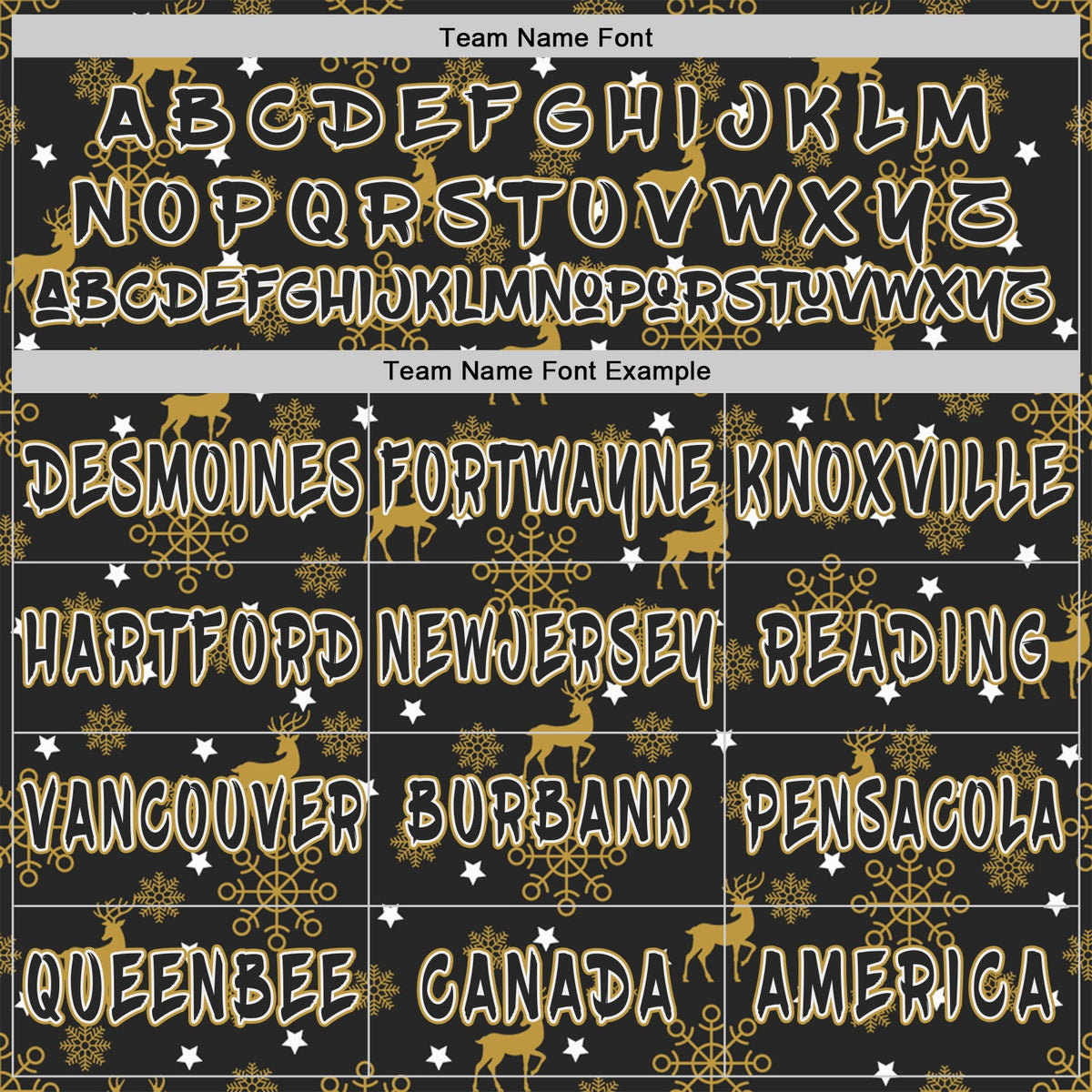 Custom  Black Old Gold-White Christmas Golden Reindeer & Snowflakes Pullover Sweatshirt Hoodie