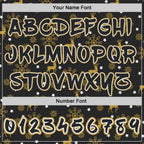 Custom  Black Old Gold-White Christmas Golden Reindeer & Snowflakes Pullover Sweatshirt Hoodie