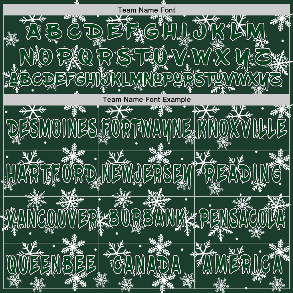 Custom  Green White-Black Christmas Snowflakes Pullover Sweatshirt Hoodie