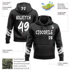 Custom Black-White Dripping Font Brush Stroke Splatter Sleeve Stripes Pullover Sweatshirt Hoodie