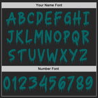 Custom Black-Teal Dripping Font Brush Stroke Splatter Sleeve Stripes Pullover Sweatshirt Hoodie