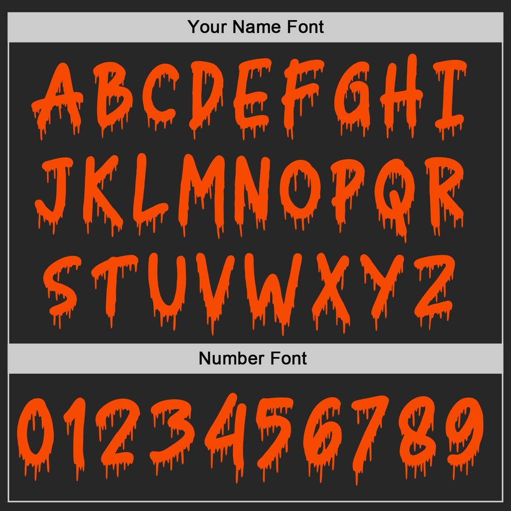 Custom Black-Orange Dripping Font Brush Stroke Splatter Sleeve Stripes Pullover Sweatshirt Hoodie