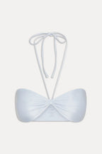 Rumi Satin Bandeau Bikini Top - Frosting