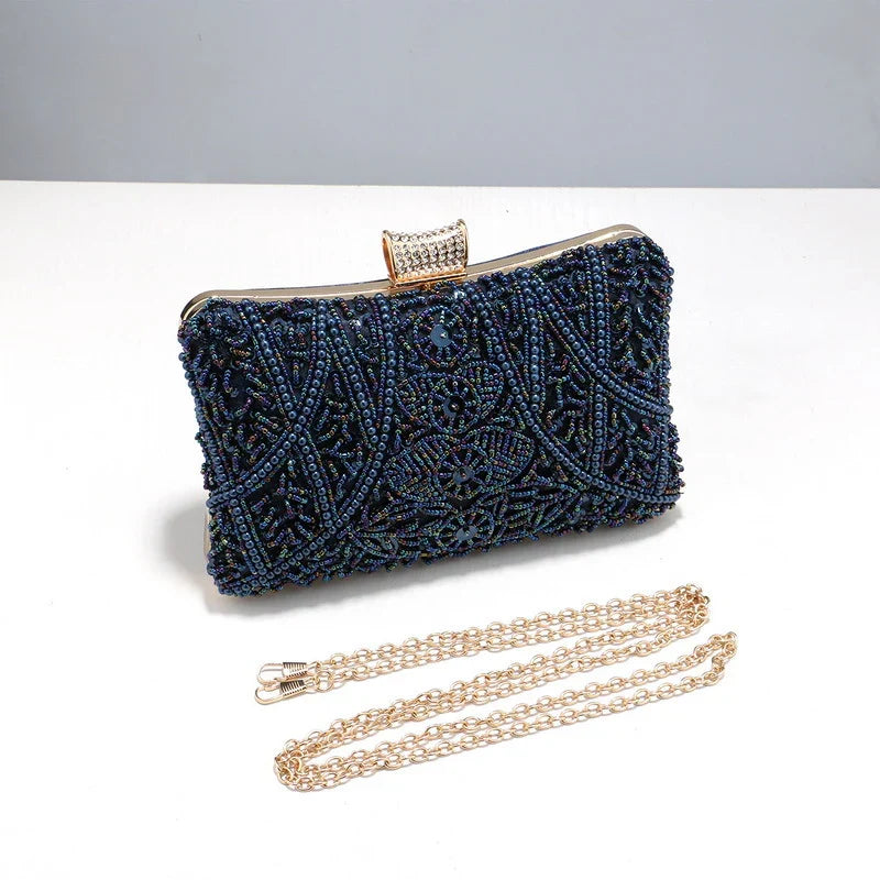 Vioraia Kaia Luxury Beaded Clutch Bag