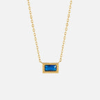 Vioraia Baguette Birthstone Necklace