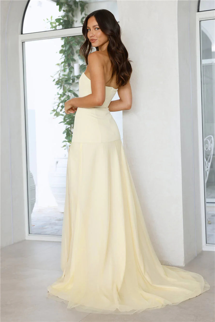 Candlelit Soirée Strapless Maxi Dress Butter