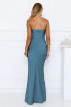 Silken Aurora Strapless Maxi Dress Teal