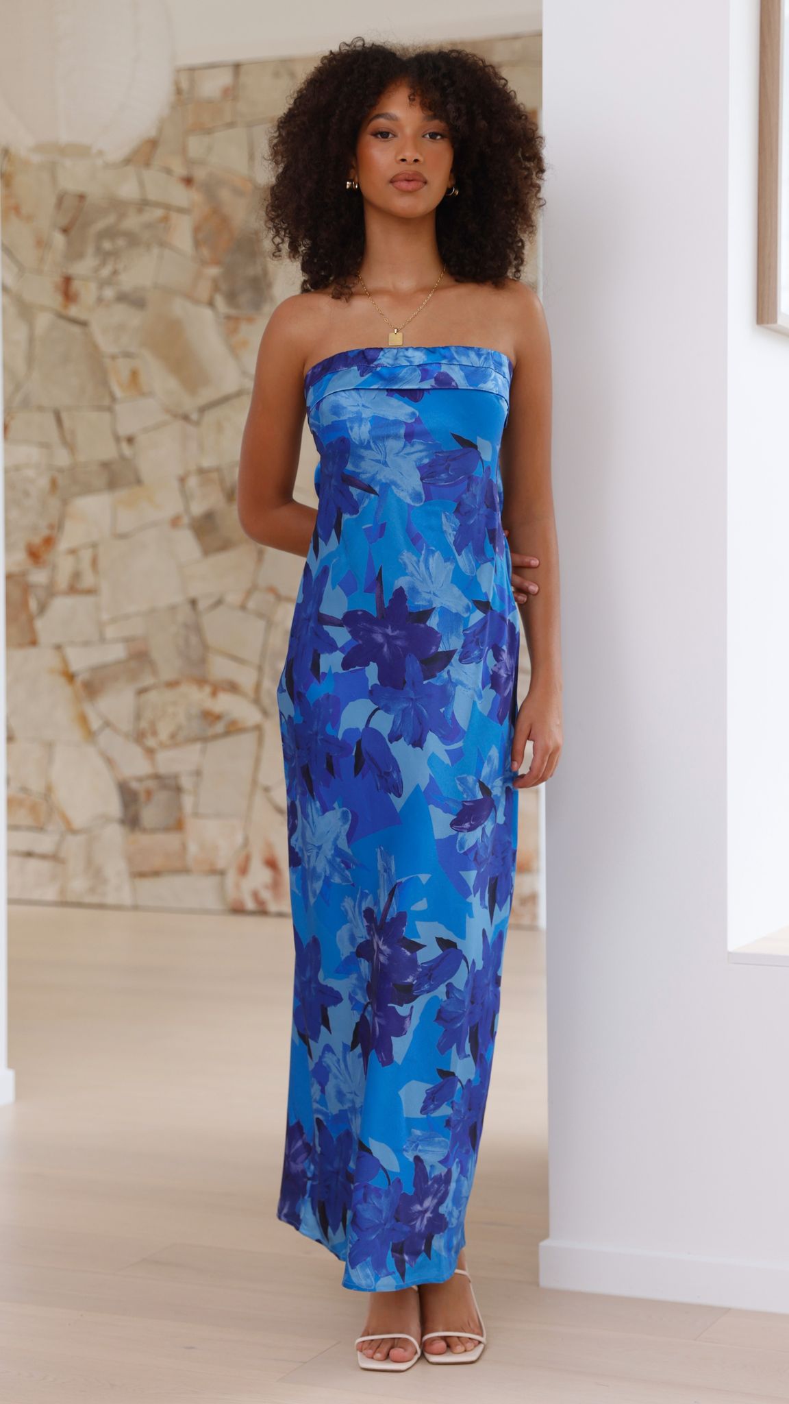 Miya Maxi Dress - Blue Floral