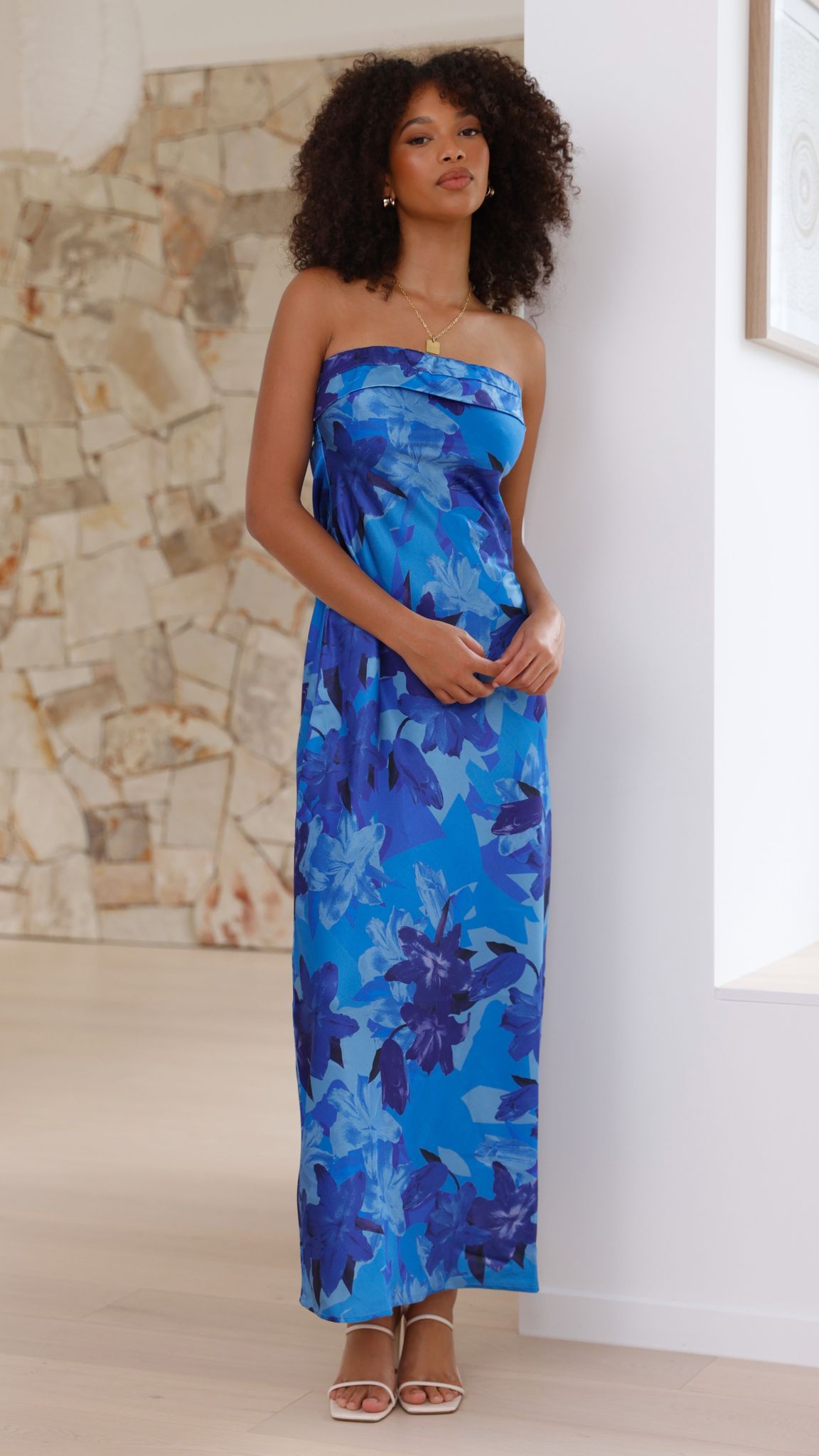 Miya Maxi Dress - Blue Floral
