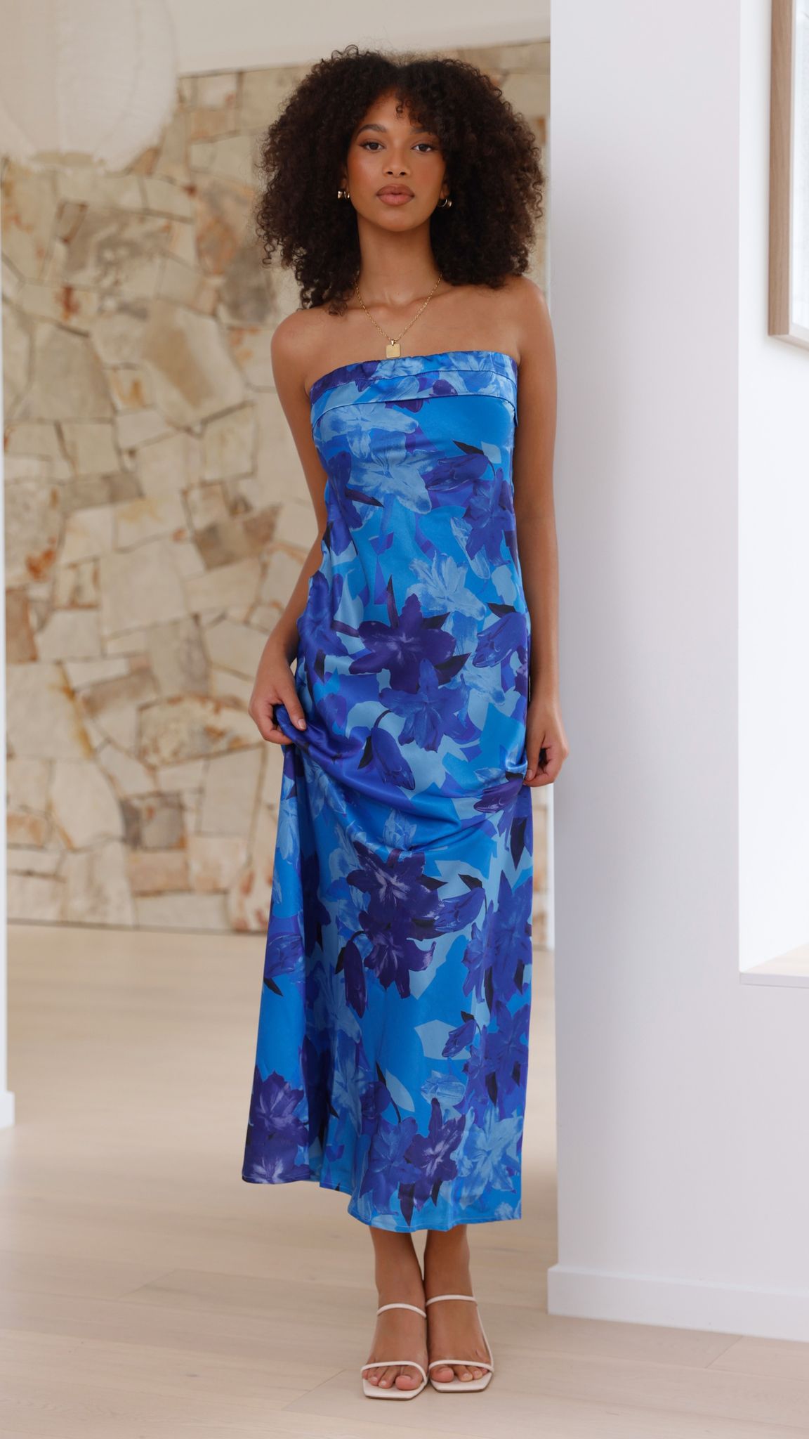 Miya Maxi Dress - Blue Floral