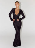 Astoria Long Sleeve Maxi Dress - Black