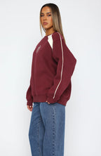 Here For You Oversized Sweater Maroon