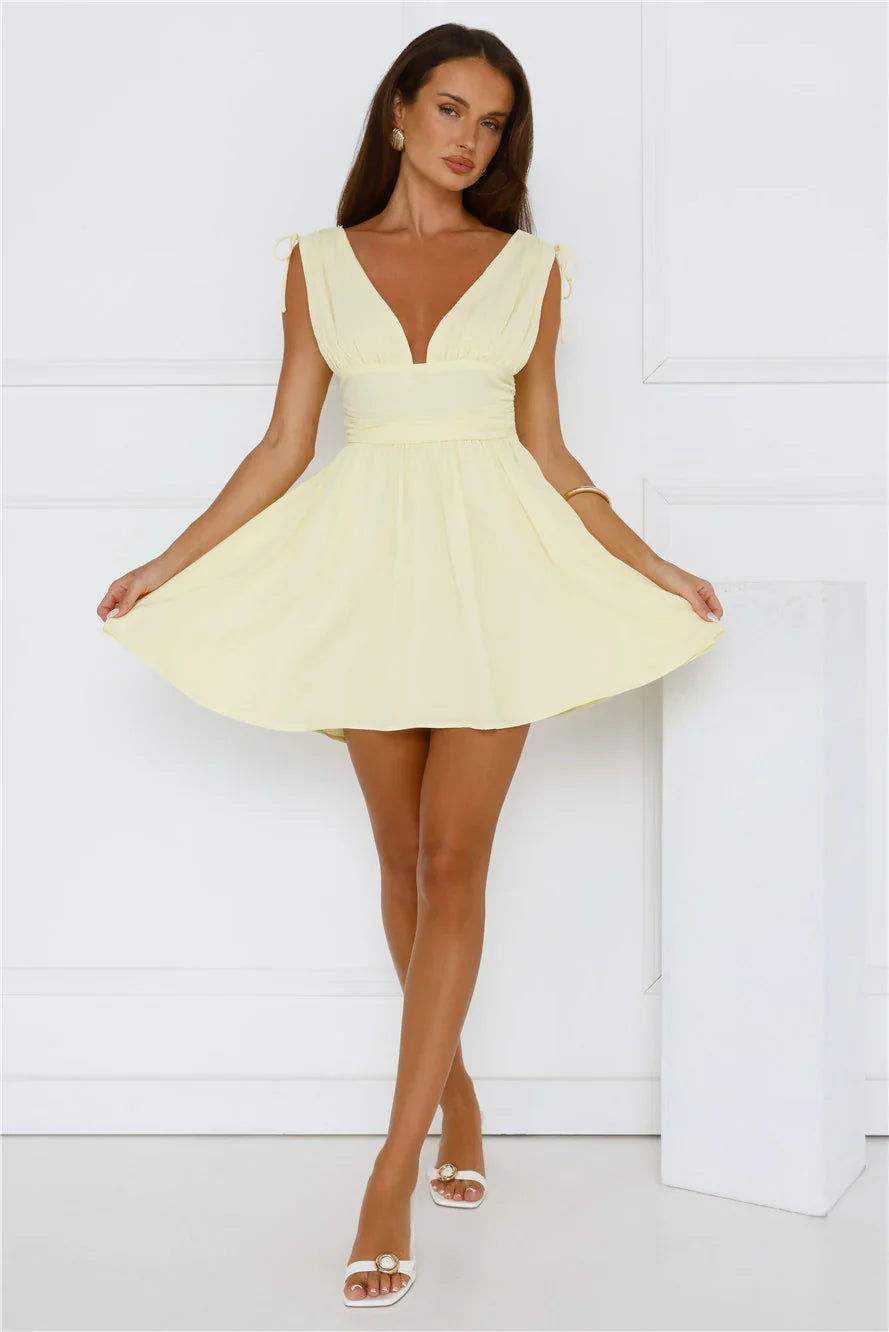 Pineapple Island Mini Dress Yellow
