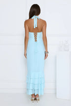 The Cool Standard Halter Maxi Dress Blue