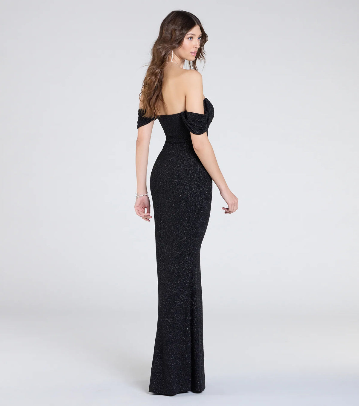Tamara Off-The-Shoulder Mermaid Glitter Formal Dress