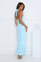 The Cool Standard Halter Maxi Dress Blue