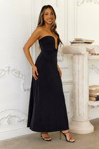 Temperature Rising Strapless Maxi Dress Black