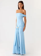 Vee Bardot Maxi Dress - Blue
