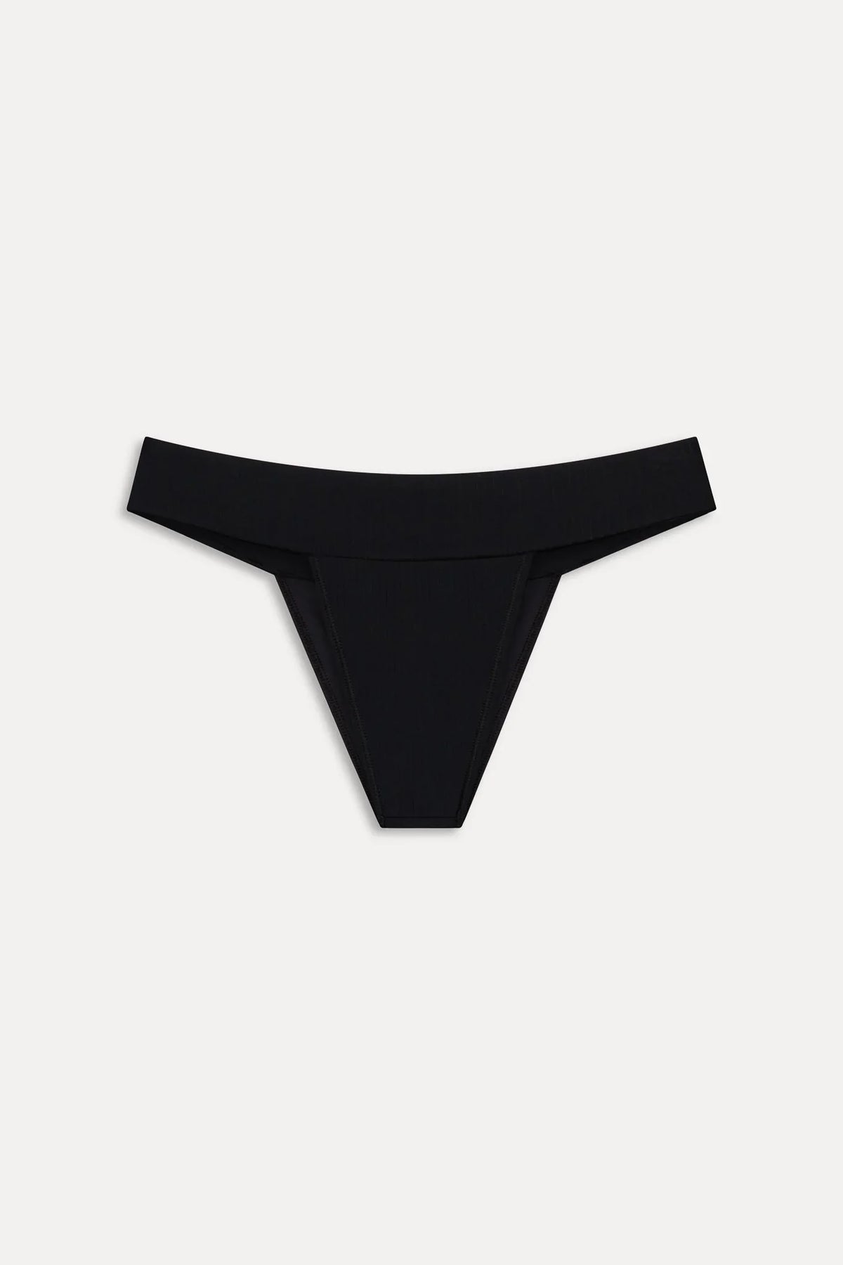 Nick Cheeky Ribbed Bikini Bottom - Black