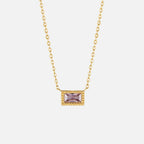 Vioraia Baguette Birthstone Necklace