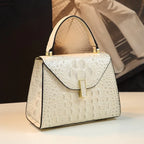 Vioraia Genuine Leather Crocodile Crossbody Bag