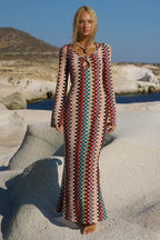 EMERIE SCOOP NECK MAXI DRESS - XYLA WAVE