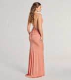 Rylie Formal Glitter Lace-Up Column Dress